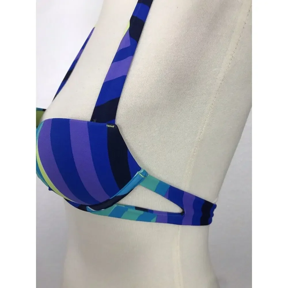 Aerie Emma Print Push Up Bikini Top Swimwear